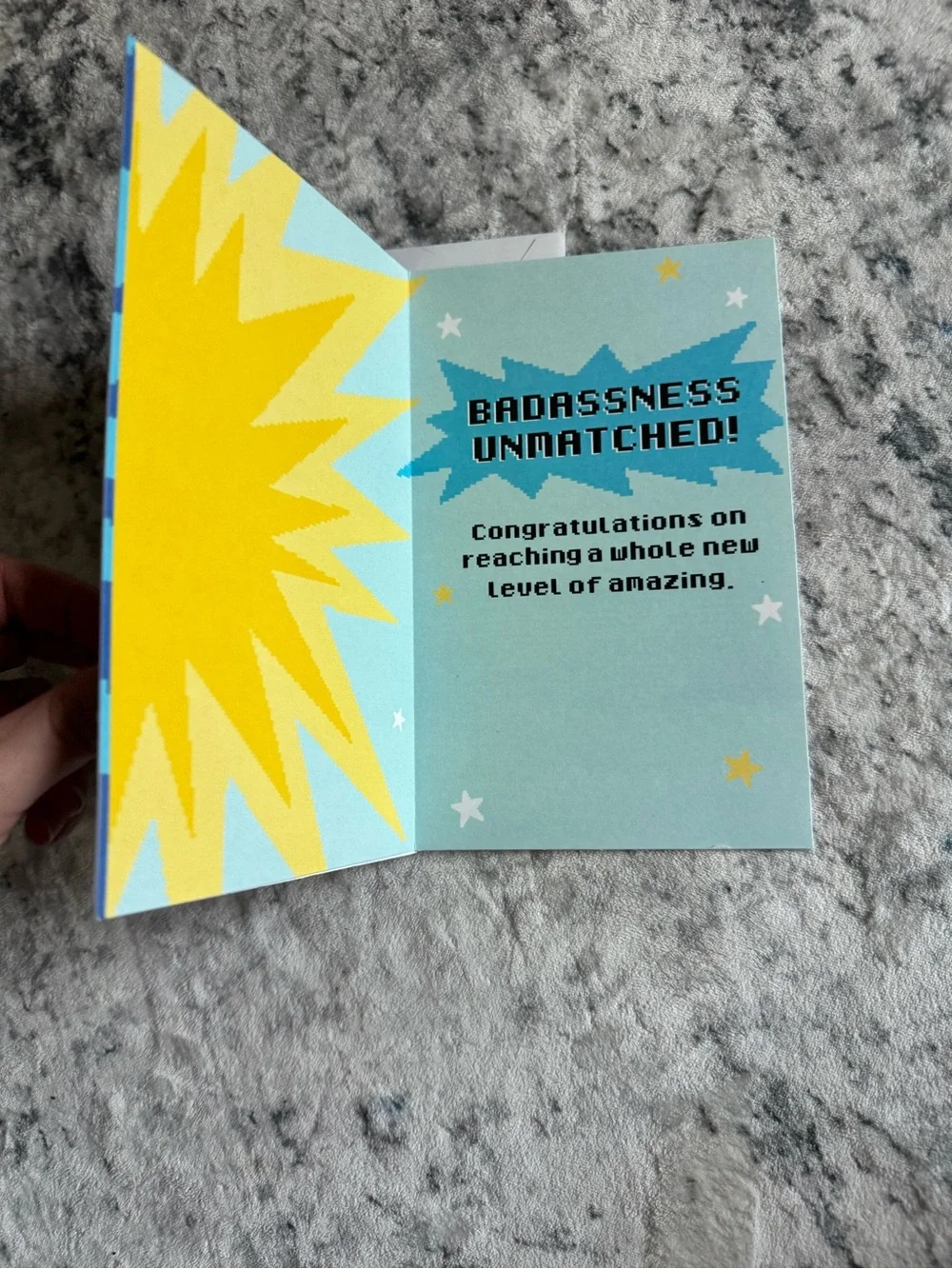 American Greetings Blue and Gold Achievement Trophy Card